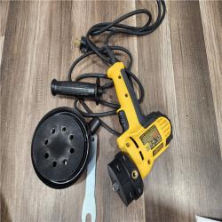 LIKE NEW! - DEWALT 6 Amp Corded Variable Speed Disk Sander with 5 in., 8 Hole Hook and Loop Pad, Dust Shroud and Wrench