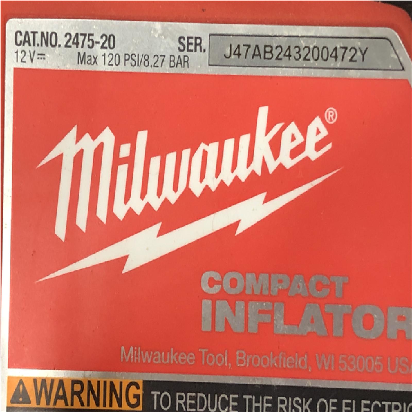 AS-IS  Milwaukee 12-Volt Lithium-Ion Cordless Electric Portable Inflator (Tool-Only)