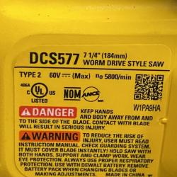 AS-IS DEWALT FLEXVOLT 60V MAX Cordless Brushless 7-1/4 in. Wormdrive Style Circular Saw (Tool Only)