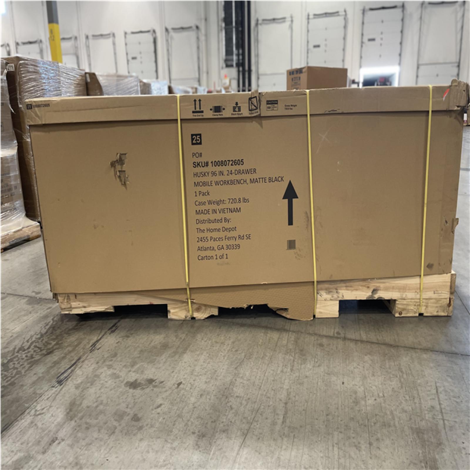 DALLAS LOCATION - HUSKY 96IN 24 DRAWER WORKBENCH MATTE BLACK