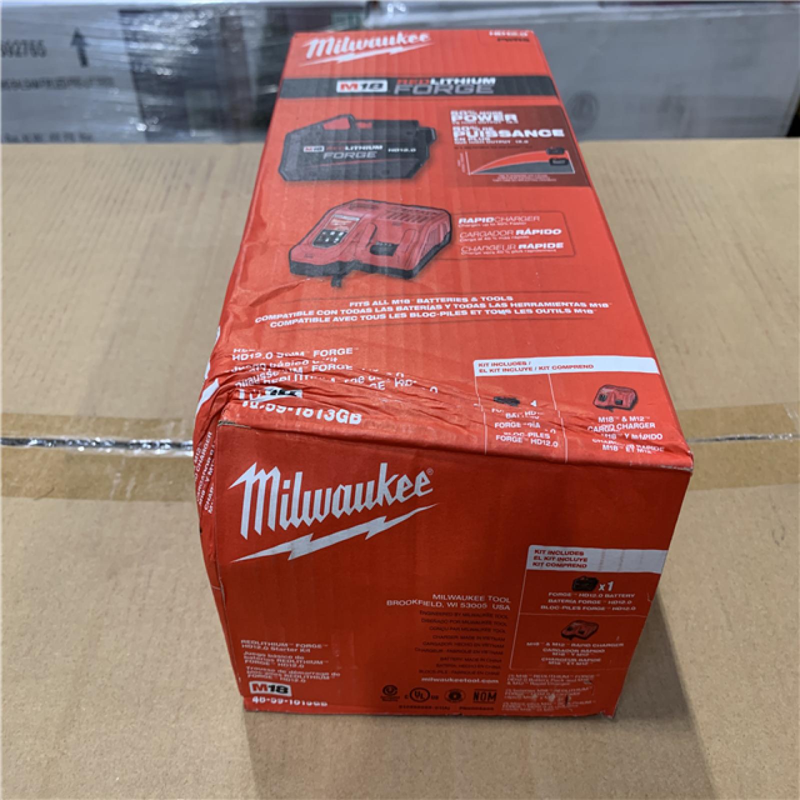 NEW! - Milwaukee M18 18-Volt Lithium-Ion REDLITHIUM FORGE Starter Kit with 12. 0Ah Battery and Charger