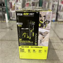 DALLAS LOCATION - RYOBI 40V HP Brushless Whisper Series 24 2-Stage Cordless Electric Self-Propelled Snow Blower