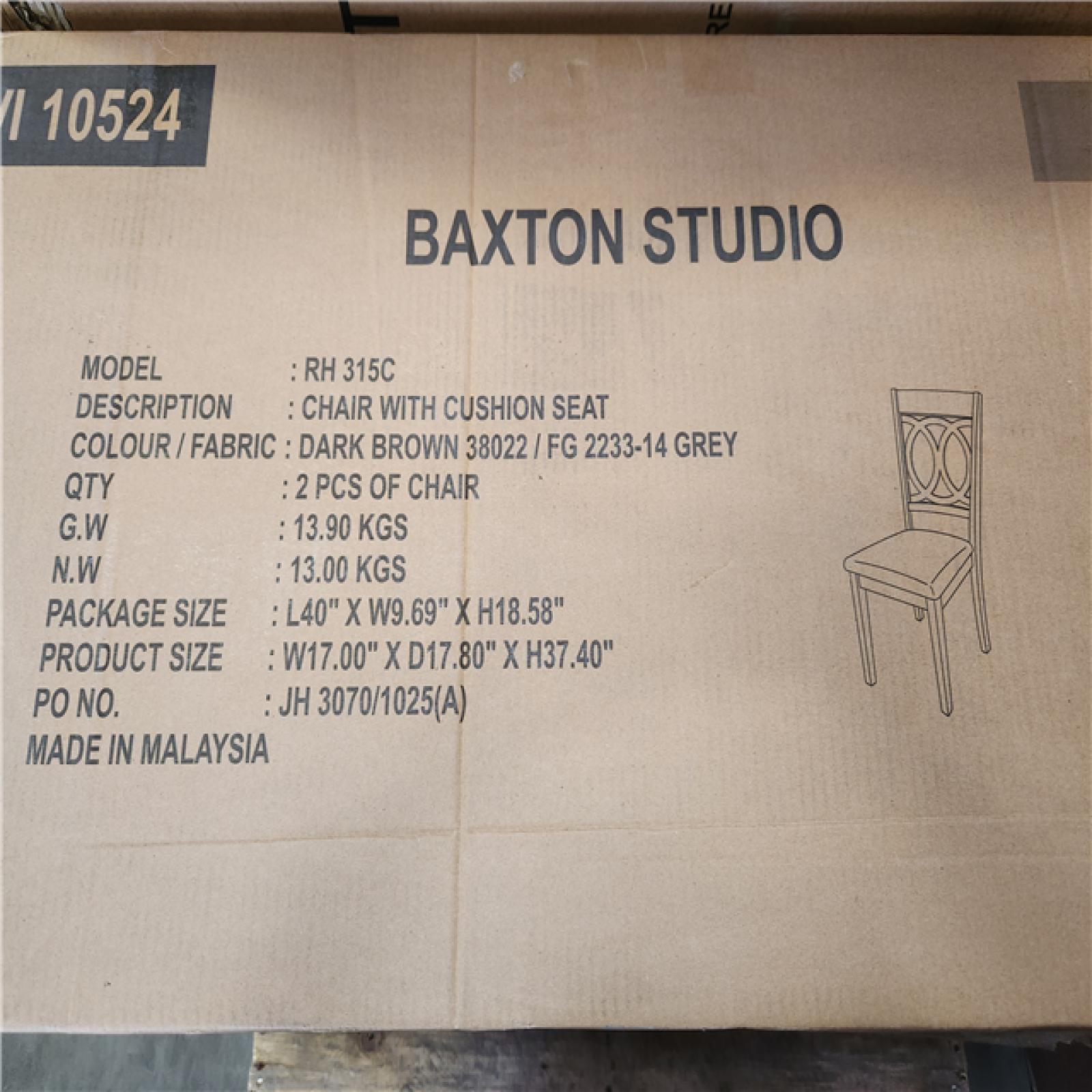 Phoenix NEW Baxton Studio Lenoir 7-Piece Grey Fabric Wood Dining Set (SEALED)