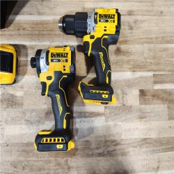 HOUSTON LOCATION - AS-IS (APPEARS LIKE NEW) DEWALT 20V Lithium-Ion Cordless 2-Tool Combo Kit with 20V/60V FLEXVOLT 9 Ah Battery  4 Ah Battery and Charger
