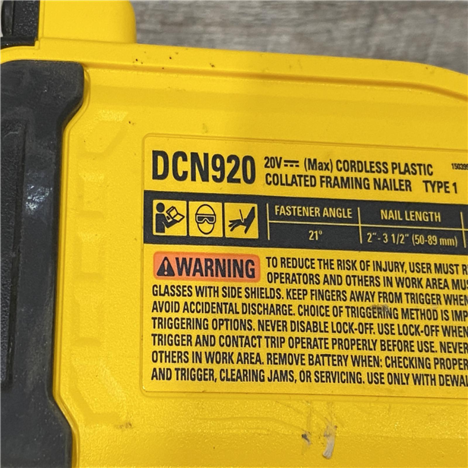 AS-IS DEWALT 20-Volt 21° Cordless Framing Nailer (Tool-Only)