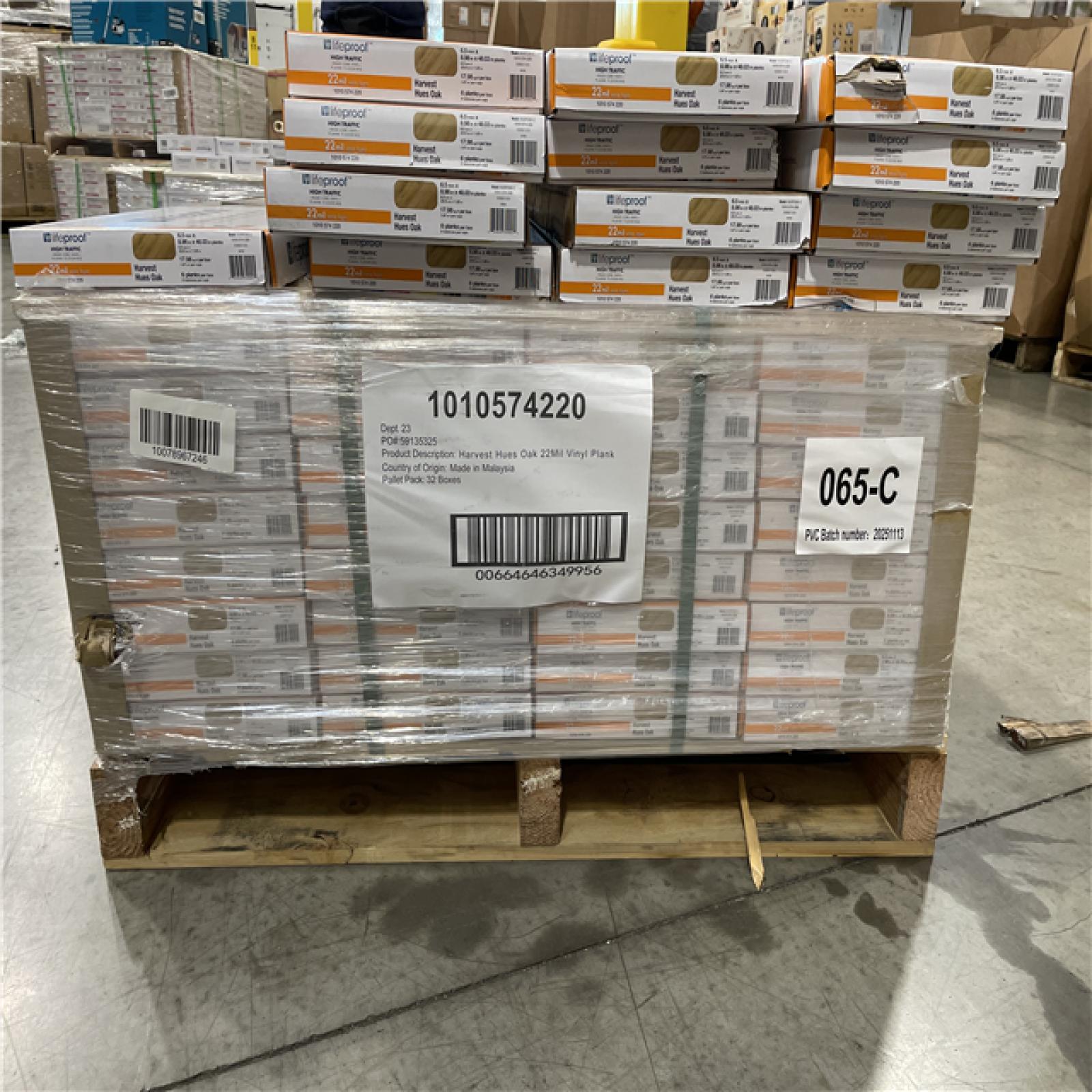 DALLAS LOCATION -Harvest Hues Oak 22 MIL x 9 in. W x 48 in. L Click Lock Waterproof Luxury Vinyl Plank Flooring (18 sq. ft. /case) PALLET-(45 CASES)