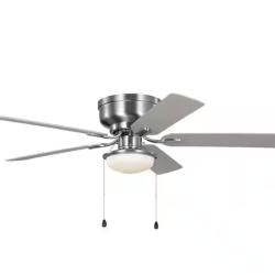 DALLAS LOCATION - Hampton Bay Colton 52 in. Indoor Brushed Nickel Standard Flush Mount Ceiling Fan PALLET -(35 UNITS)