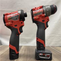 AS-IS Milwaukee FUEL 12-Volt Lithium-Ion Brushless Cordless Hammer Drill and Impact Driver Combo Kit