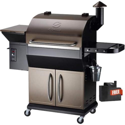 Phoenix LIKE NEW Z GRILLS 1056 sq. in. Pellet Grill and Smoker in Bronze with Storage Cabinet, Includes Cover
