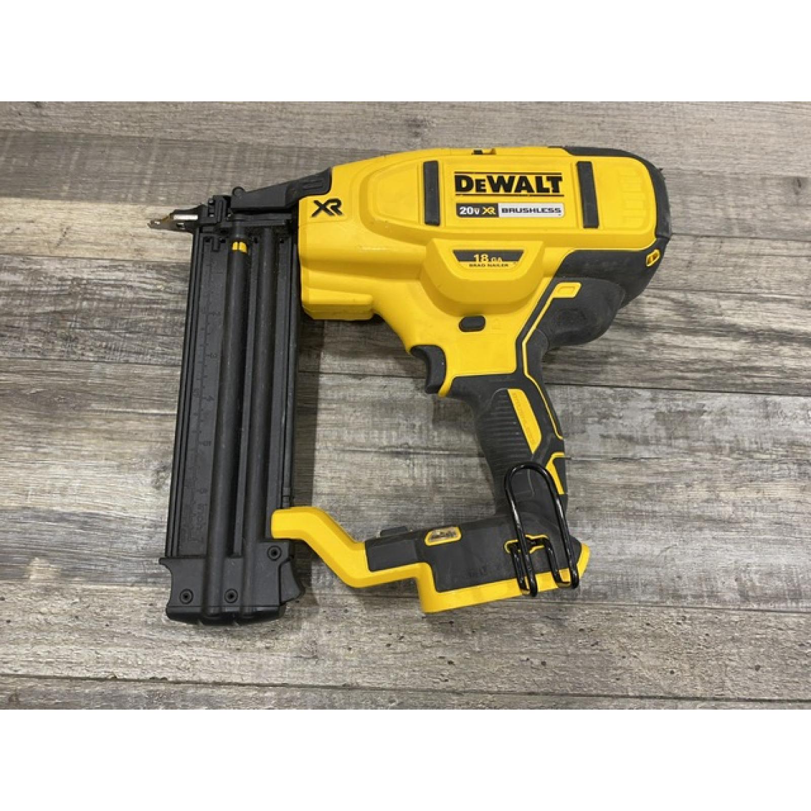 AS-IS DEWALT 20V MAX XR Lithium-Ion Electric Cordless 18-Gauge Brad Nailer (Tool Only)