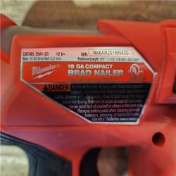 HOUSTON LOCATION - AS-IS Milwaukee FUEL 12-Volt Lithium-Ion Brushless Cordless 18-Gauge 1-1/2 in. Compact Brad Nailer (Tool Only)