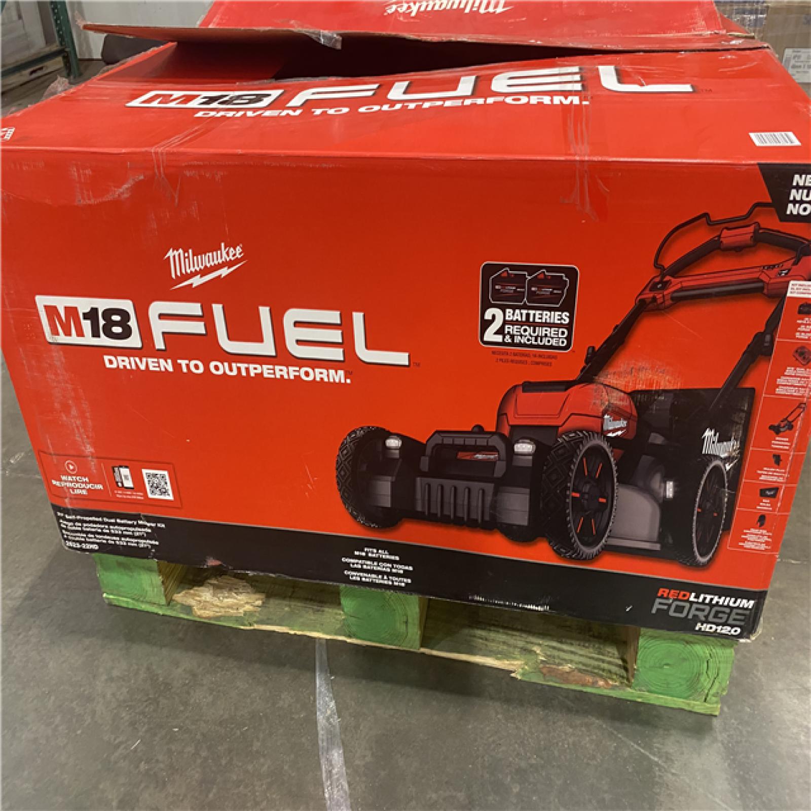 Dallas Location - As-Is 	Milwaukee 18 FUEL 21 Self-Propelled Dual Battery Mower Kit (Lot Of 2)