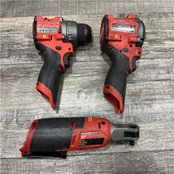 AS-IS Milwaukee FUEL 12V Lithium-Ion Cordless Drill Driver  Impact Wrench  and Ratchet Combo Kit