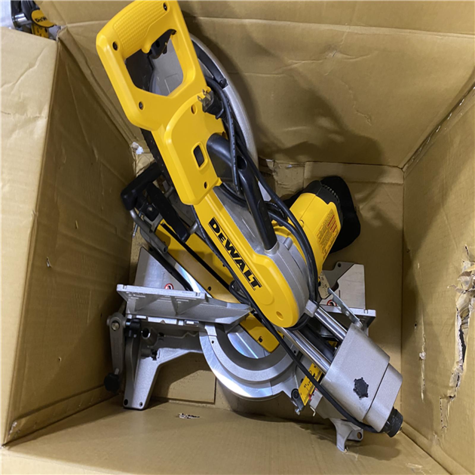 As-Is- DEWALT 15 Amp Corded 12 in. Double Bevel Sliding Compound Miter Saw