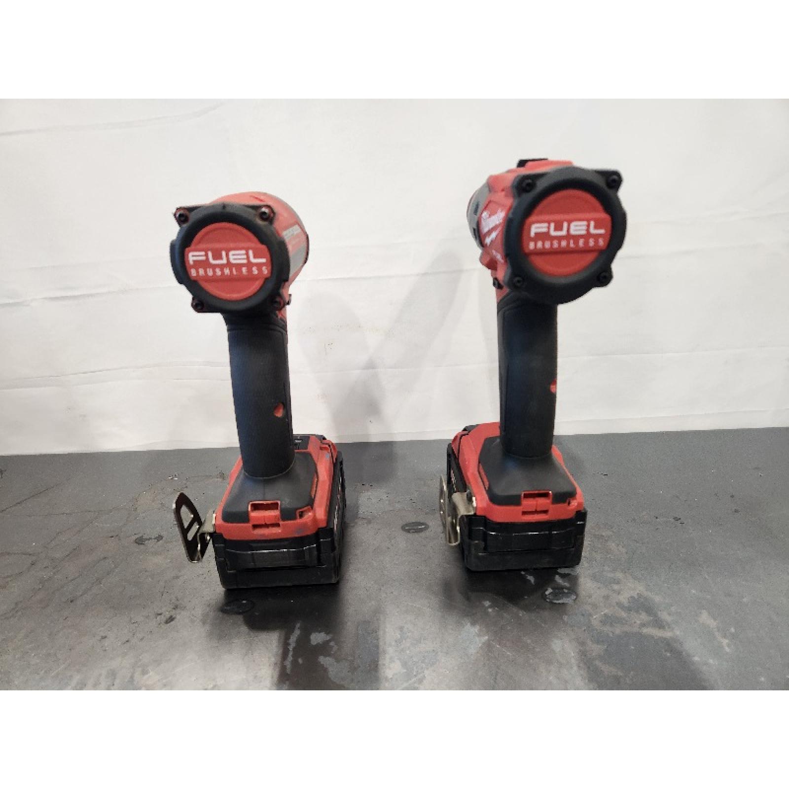 AS-IS- MILWAUKEE FUEL 18V Lithium-Ion Brushless Cordless Hammer Drill and Impact Driver Combo Kit