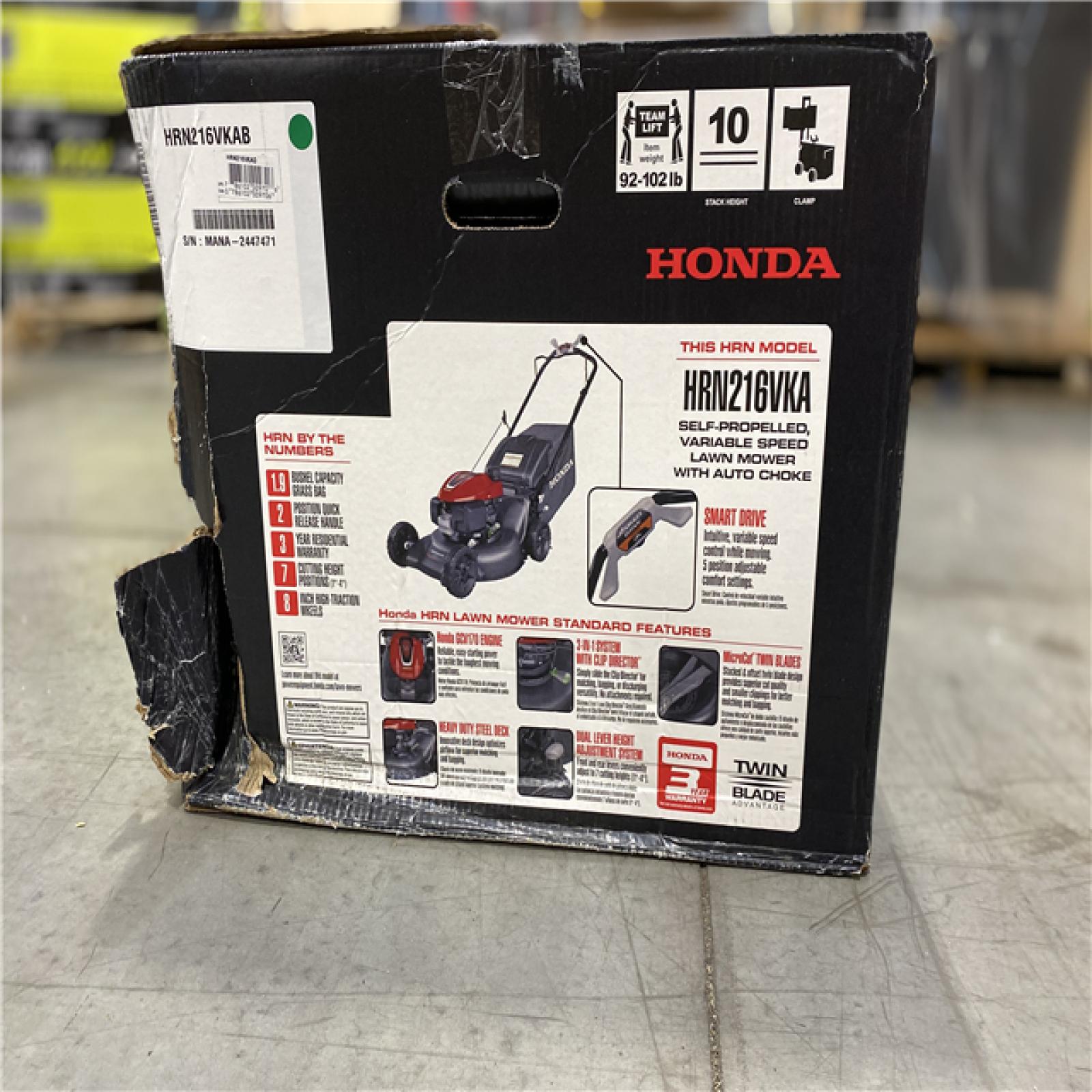 DALLAS LOCATION -  Honda 21 in. 3-in-1 Variable Speed Gas Walk Behind Self-Propelled Lawn Mower with Auto Choke