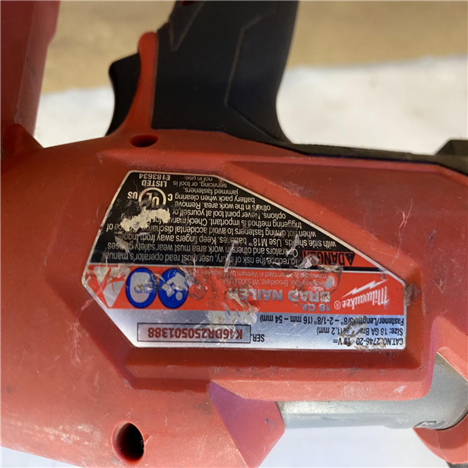 AS-IS Milwaukee FUEL 18-Volt Lithium-Ion Brushless Cordless Gen II 18-Gauge Brad Nailer (Tool-Only)