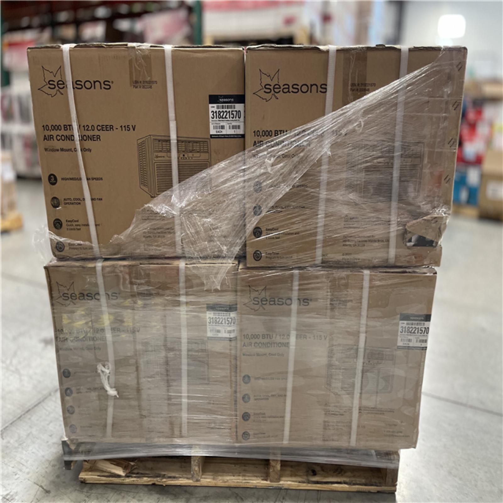 DALLAS LOCATION - SEASONS 10 000BTU AIR CONDITIONER PALLET- (8 UNITS)