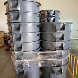 DALLAS LOCATION - Rubbermaid Commercial Products BRUTE 44 Gal. Grey Vented Plastic Outdoor Trash Can - 26 UNITS