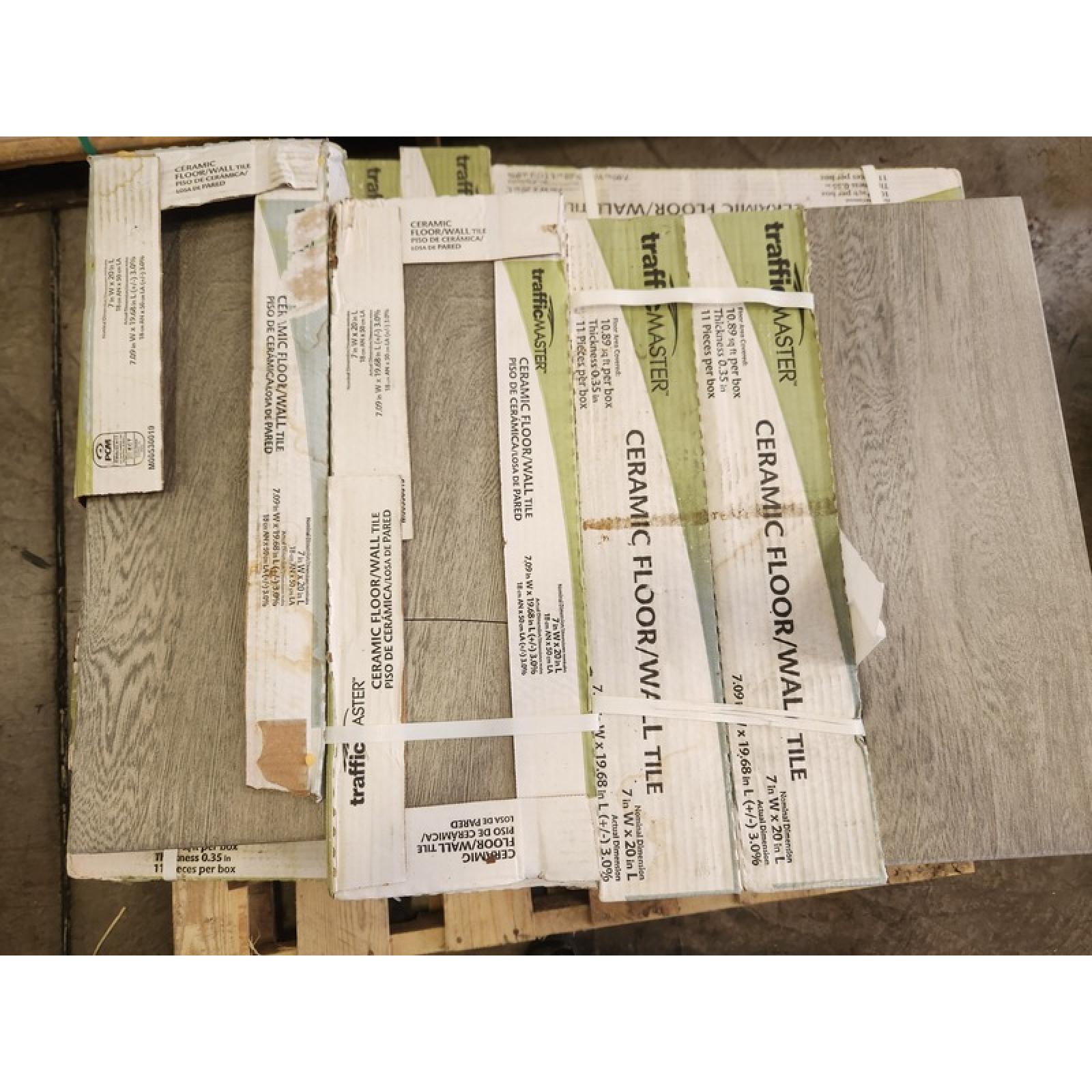 Phoenix AS-IS TrafficMaster Glenwood Fog 7 in. x 20 in. Ceramic Floor and Wall Tile (348 sq. ft. /32 case)