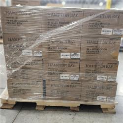 DALLAS LOCATION - Hawkins 44 in. LED Brushed Nickel Ceiling Fan with Light Kit Brown PALLET-(24 UNITS)