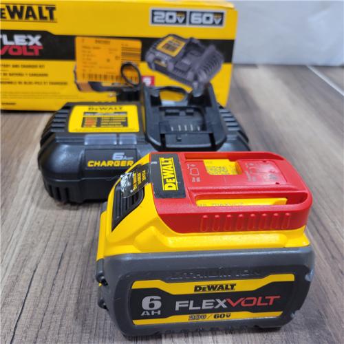 AS-IS DEWALT FLEXVOLT 20V/60V MAX Lithium-Ion 6.0Ah Battery Pack with 6 Amp Output Charger
