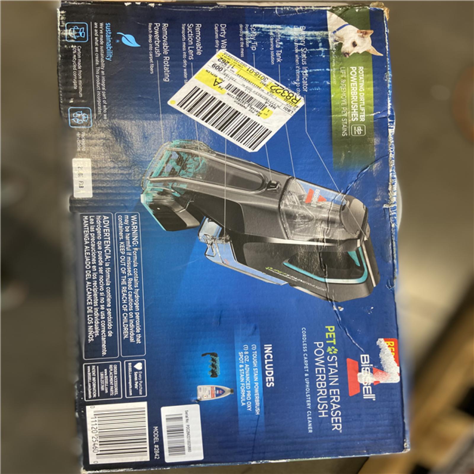 NEW! - BISSELL Pet Stain Eraser PowerBrush Cordless Carpet Cleaner  2842