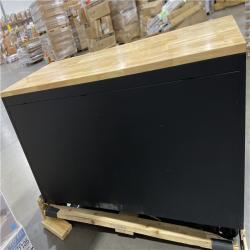 DALLAS LOCATION - Husky 61 in. W x 23 in. D Heavy Duty 15-Drawer Mobile Workbench Tool Chest with Solid Wood Top in Matte Black
