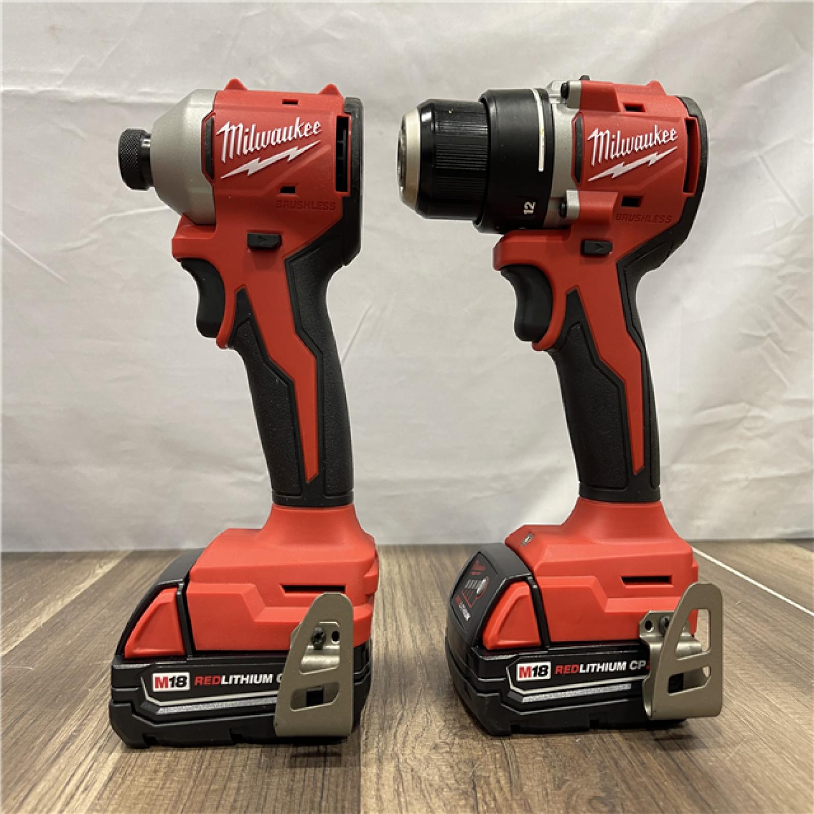 AS-IS Milwaukee 18V Lithium-Ion Brushless Cordless Compact Drill/Impact Combo Kit