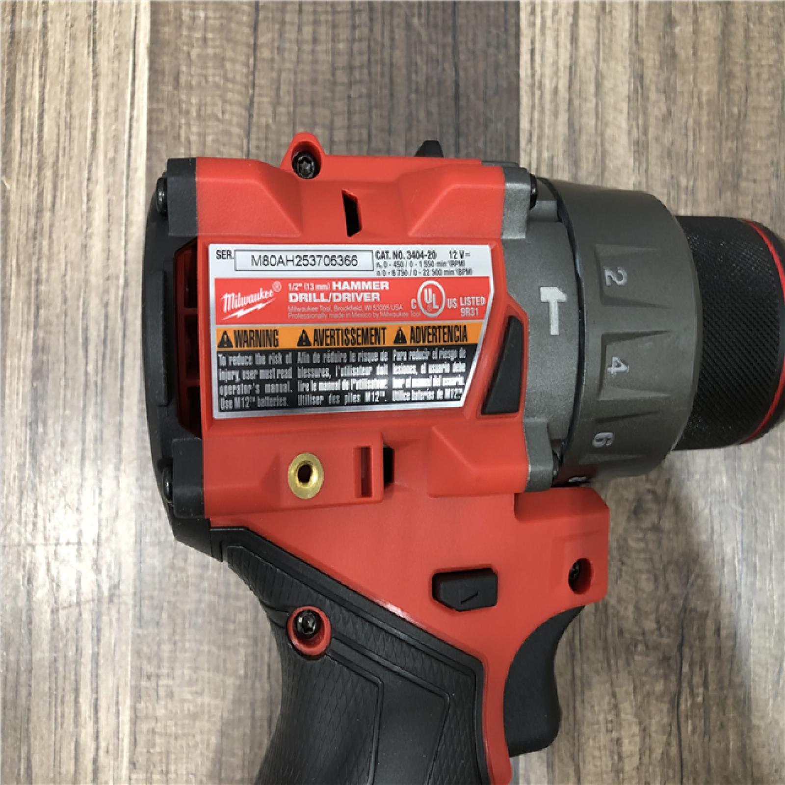 AS-IS Milwaukee  FUEL 12V Lithium-Ion Brushless Cordless 1/2 in. Hammer Drill (Tool-Only)