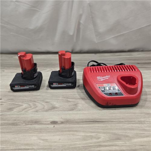 AS-IS Milwaukee M12 12V Lithium-Ion XC High Output 5.0 Ah Battery Pack (2-Pack) Starter Kit