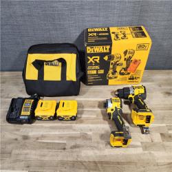 HOUSTON LOCATION - AS-IS DEWALT 20V MAX XR Hammer Drill and ATOMIC Impact Driver 2 Tool Cordless Combo Kit with (2) 4.0Ah Batteries, Charger, and Bag
