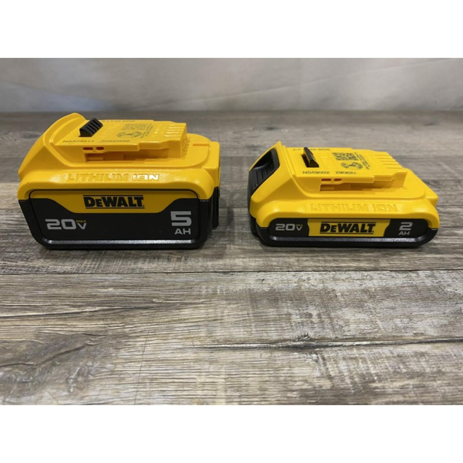 AS-IS DEWALT 20V MAX Lithium-Ion Battery Kit with 5.0Ah and 2.0Ah Battery and Charger