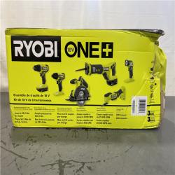 NEW! - RYOBI ONE+ 18V Cordless 6-Tool Combo Kit with 1.5 Ah Battery  4.0 Ah Battery  and Charger