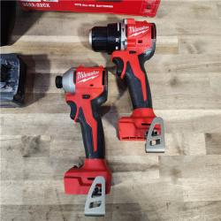 HOUSTON LOCATION - AS-IS M18 18-Volt Lithium-Ion Brushless Cordless Compact Hammer Drill/Impact Combo Kit (2-Tool) with (2) Batteries, Bag