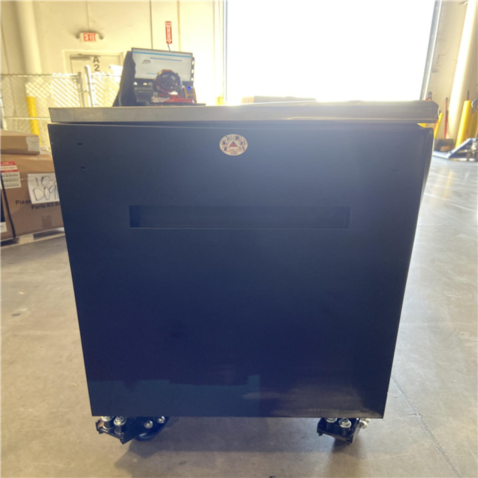 DALLAS LOCATION - Husky 96 in. W x 24 in. D 16-Drawer Heavy-Duty Mobile Workbench with Stainless Steel Top in Matte Black