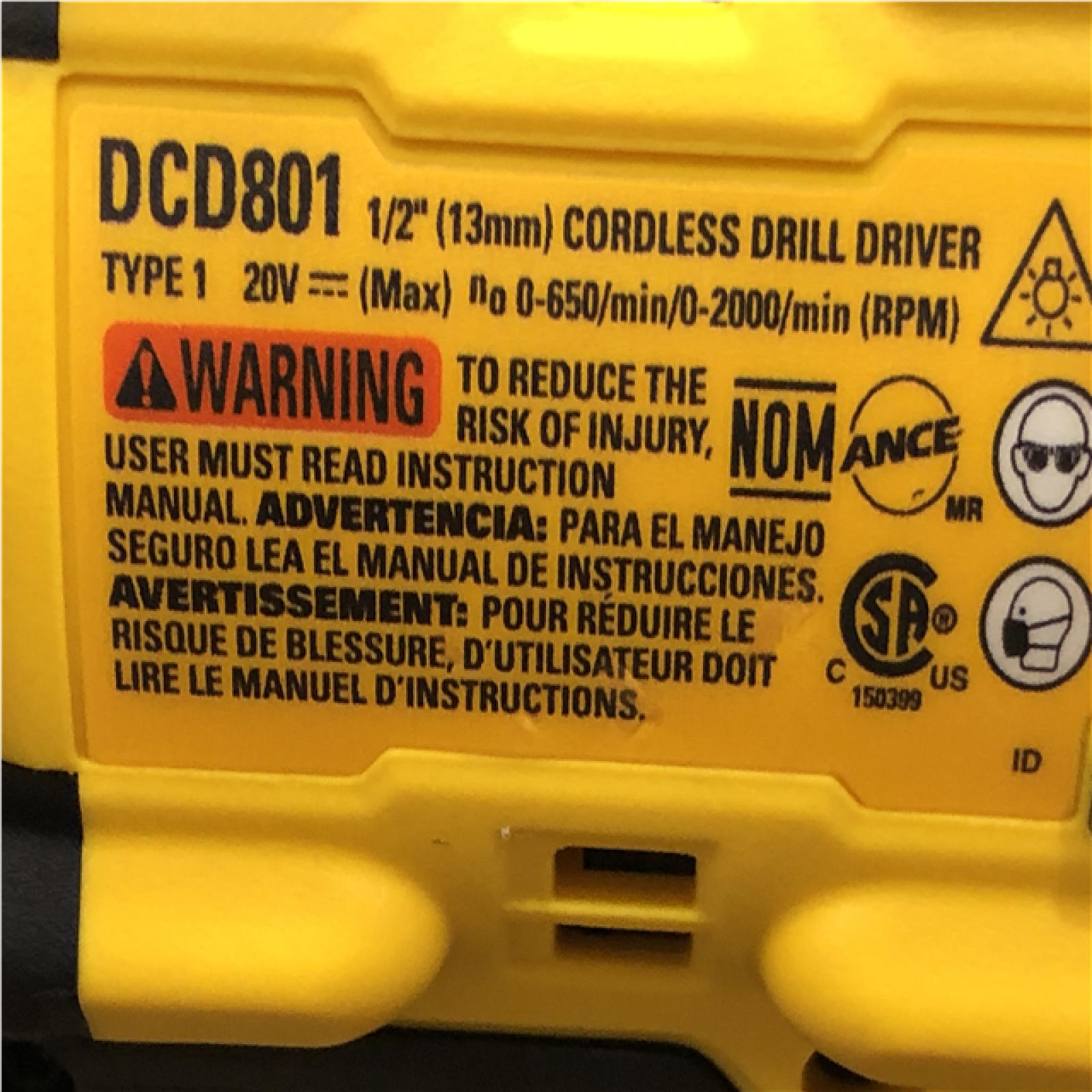 AS-IS DEWALT 20V XR Lithium-Ion Cordless Brushless 1/2 in. Drill/Driver Kit