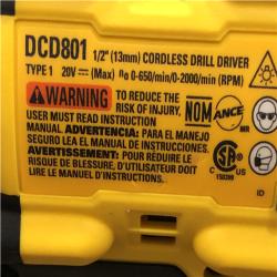 AS-IS DEWALT 20V XR Lithium-Ion Cordless Brushless 1/2 in. Drill/Driver Kit