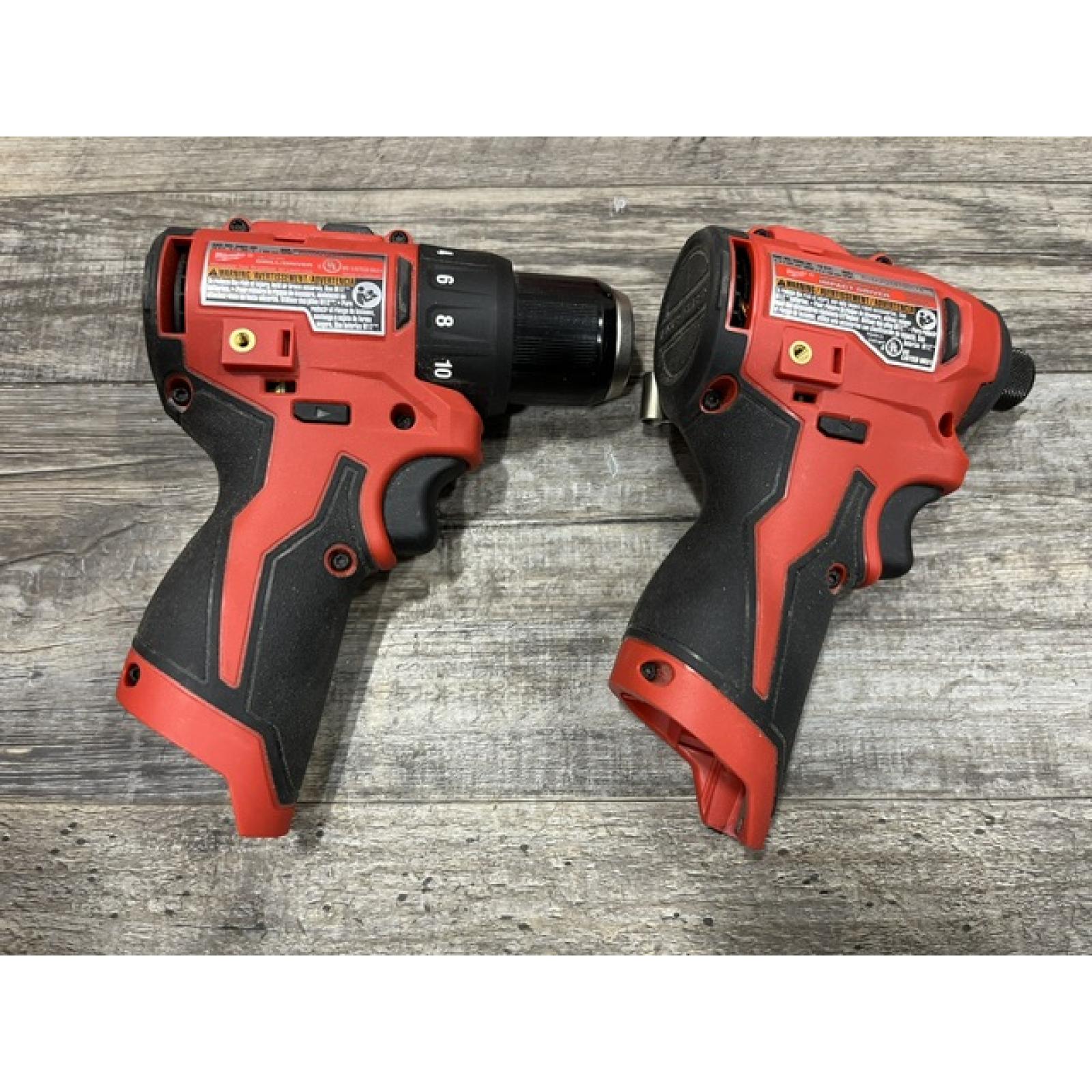 AS-IS Milwaukee 12-Volt Lithium-Ion Brushless Cordless Subcompact Drill and Impact Driver Combo Kit