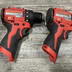 AS-IS Milwaukee 12-Volt Lithium-Ion Brushless Cordless Subcompact Drill and Impact Driver Combo Kit