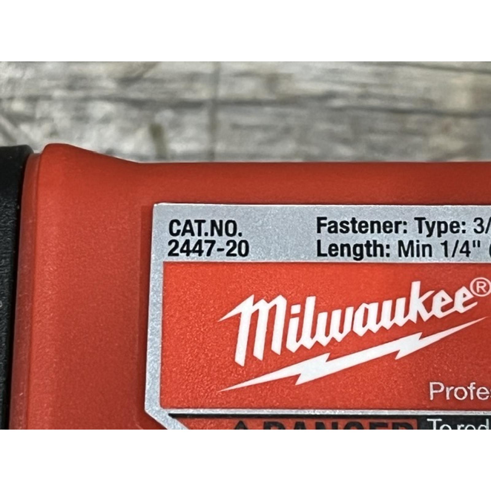 AS-IS Milwaukee 12-Volt Lithium-Ion Cordless 3/8 in. Crown Stapler (Tool-Only)