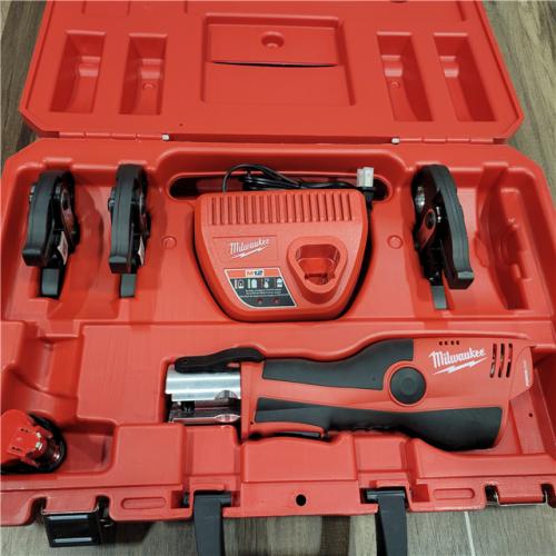 AS-IS Milwaukee M12 12-Volt Lithium-Ion Force Logic Cordless Press Tool Kit (3 Jaws Included) with Two 1.5 Ah Battery and Hard Case