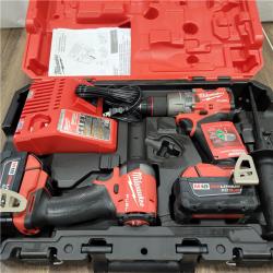 AS-IS MILWAUKEE M18 FUEL 18V Lithium-Ion Brushless Cordless Hammer Drill and Impact Driver Combo Kit (2-Tool) with 2 Batteries