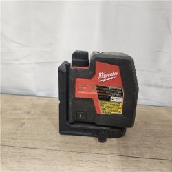 AS-IS- Milwaukee 100 ft. REDLITHIUM Lithium-Ion USB Green Rechargeable Cross Line Laser Level with Charger