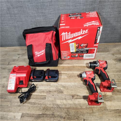 HOUSTON LOCATION - AS-IS Milwaukee 18V Lithium-Ion Brushless Cordless Compact Drill/Impact Combo Kit