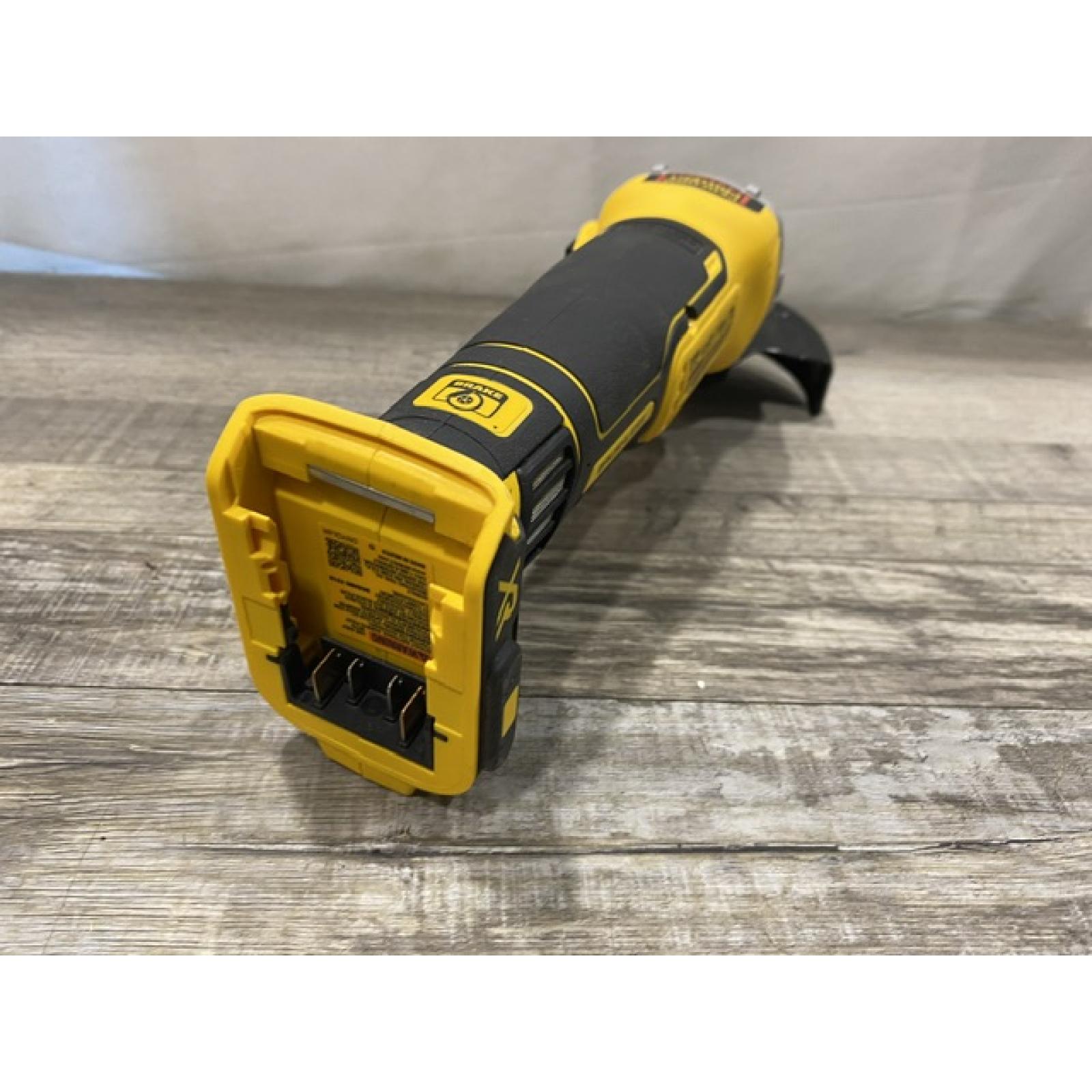 AS-IS DEWALT 20V MAX XR Cordless Brushless 4.5 in. Slide Switch Small Angle Grinder with Kickback Brake (Tool Only)
