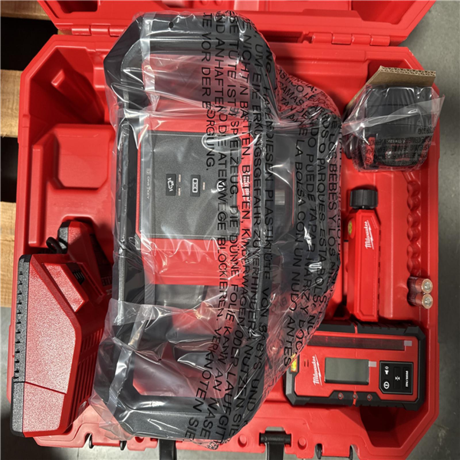 California NEW Milwaukee Red Exterior Rotary Laser Level Kit w/Receiver, Tripod & Grade Rod, Includes (1) Battery & Charger