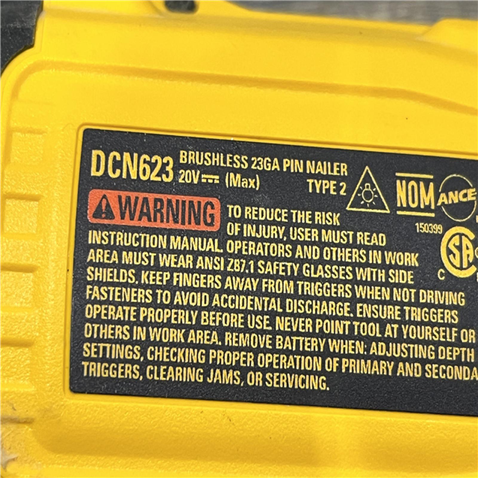 AS-IS DEWALT ATOMIC 20V MAX Lithium Ion Cordless 23 Gauge Pin Nailer Kit