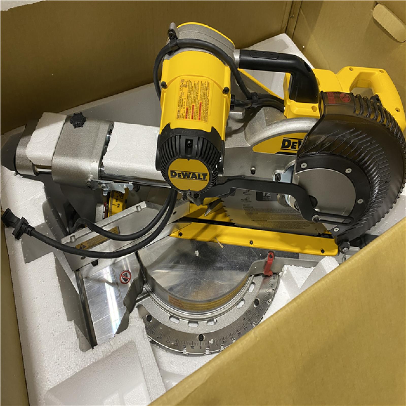 As-Is-DEWALT 15 Amp Corded 12 in. Double Bevel Sliding Compound Miter Saw