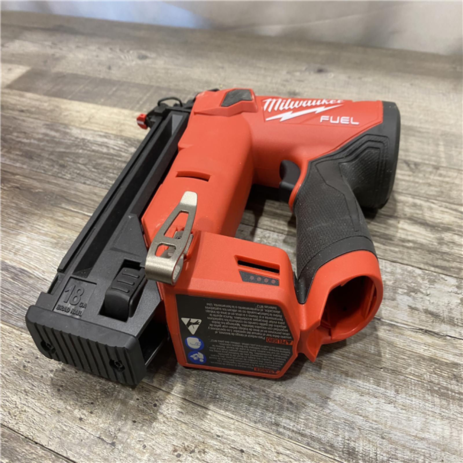 AS-IS Milwaukee  FUEL 12-Volt Lithium-Ion Brushless Cordless 18-Gauge 1-1/2 in. Compact Brad Nailer (Tool Only)